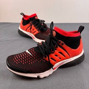 Nike Air Presto Ultra Flyknit Men 11.5 Black Crimson 835570-006 Mid Top Sneaker
